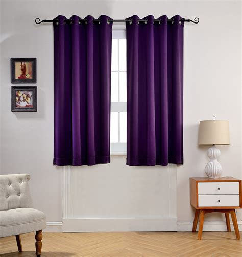 Ryb home short curtains gray half window curtains for bedroom, privacy curtain tiers for windows, energy saving curtain tiers for bathroom shades, wide 42 x long 36 inches per panel, grey, set of 2. Short Curtains: Amazon.com