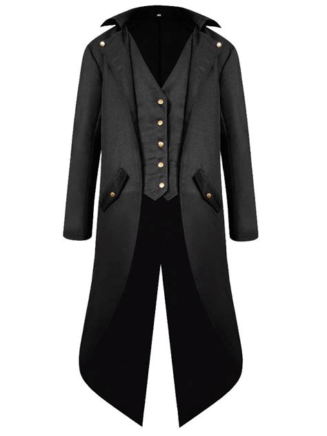 Mens Frock Coat Gothic Steampunk Tailcoat Hjacket