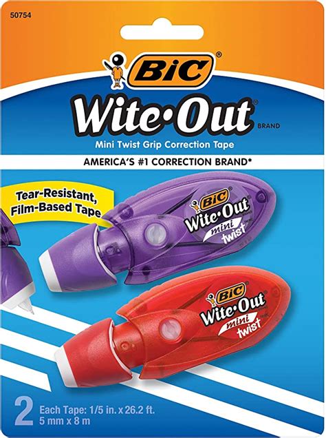 Bic Wite Out Brand Ez Correct Correction Tape White 2 Count Amazon