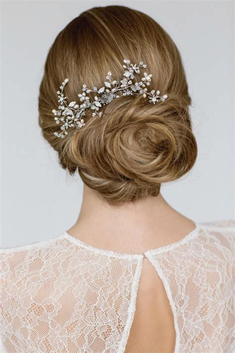 wedding hair accessories bridal hairpiece crystal pearl hair piece large hair comb bridal