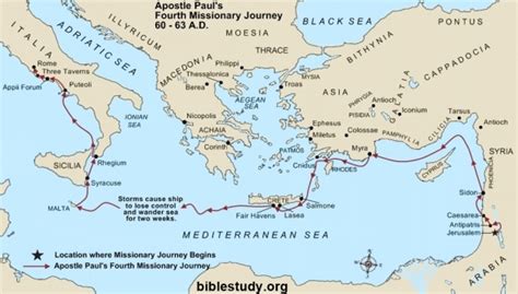 Apostle Pauls Fourth Journey Large Map