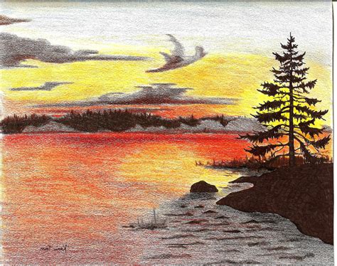 Landscape Easy Drawing With Colour Pencils How To Draw A Landscape