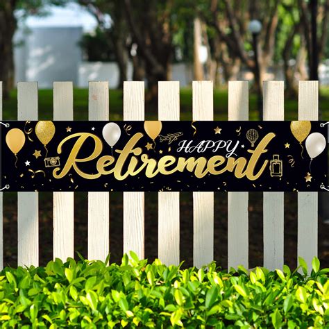 Happy Retirement Banner Horizontal Large Happy Retirement Sign Banner
