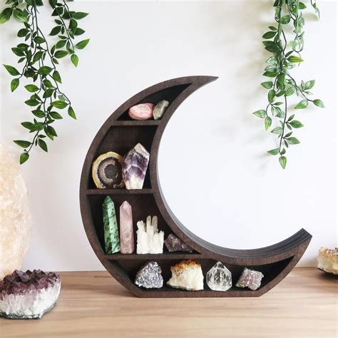 Crystal Display Shelf Crescent Moon Crystals Shelf Geometric