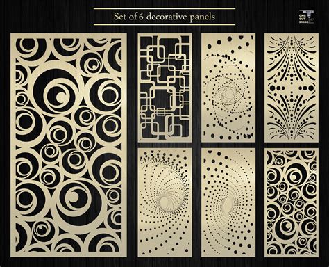 Set Of Six Vector Interior Panels Dxfaisvgcdr For Lasre Etsy