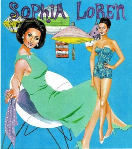 Vintage Uncut Sophia Loren Paper Dolls~ 1 Reproduction~ Beautiful Fantastic Set Ebay