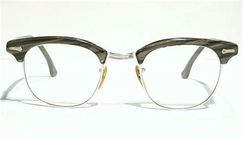 Shuron Usa 50s Browline 110 12k Gf Eyeglasses 22mm Grey Horn
