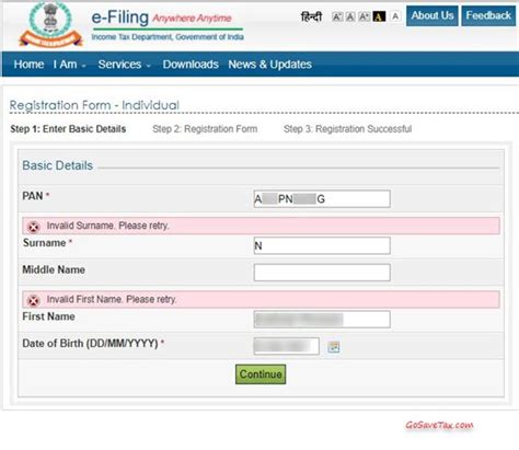 You must keep your pan card handy to enter the details as required on the registration portal. Invalid Surname Error & First Name Error At Income Tax e ...