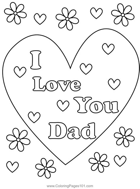 I Love You Dad Coloring Page For Kids Fathers Day Printable Coloring