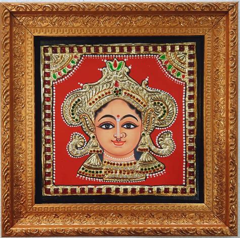 Buy Durga Devi Tanjore Painting Online With Teakwood Frame Jline