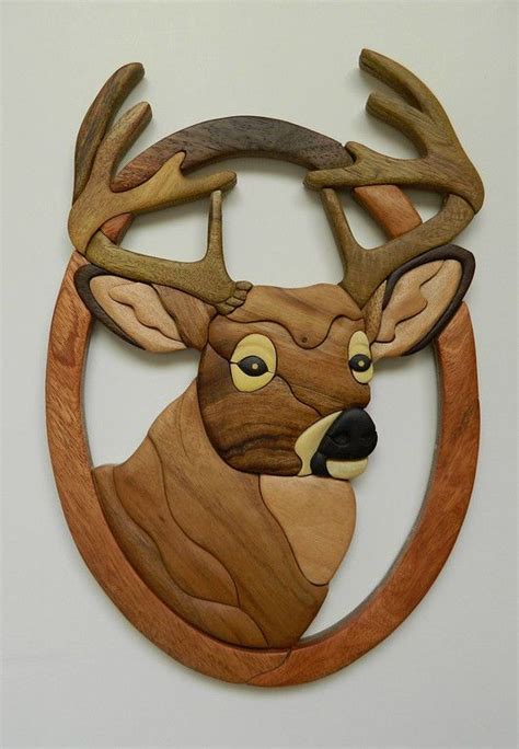 Details About Handmade Deer Head Teak Wood Art Carving Home Decor Wall
