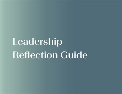 Leadership Reflection Guide 2021 Bright Wire