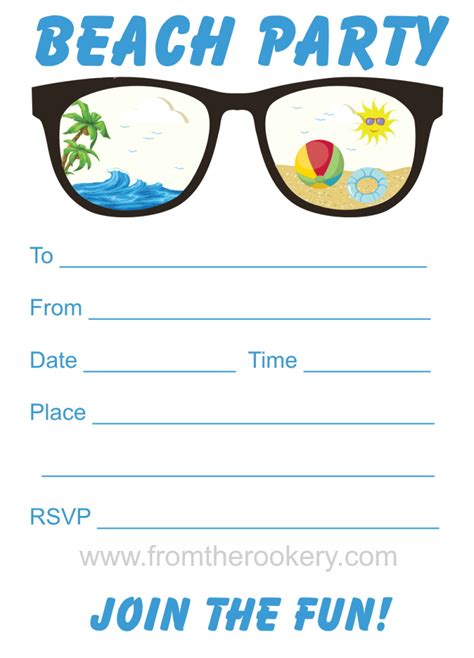Change the color of the background and text. Free Beach Party Invitation