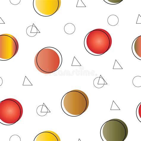 Seamless Pattern With Abstract Geometrical Shapes In Multiple Colors