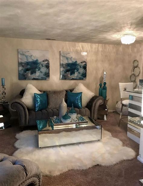 Living Room Grey Turquoise In 2020 Teal Living Rooms