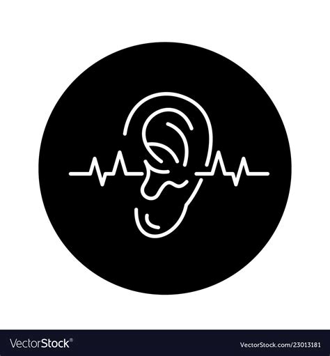 Hearing Test Black Icon Sign On Isolated Vector Image