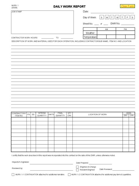 Daily Report Form 2 Free Templates In Pdf Word Excel Download