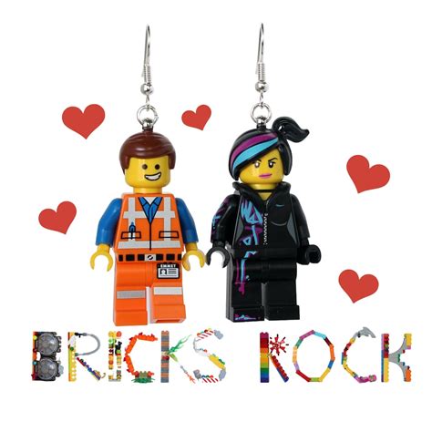 Emmet And Wyldstyle Earrings Made With Lego Minifigures The Lego