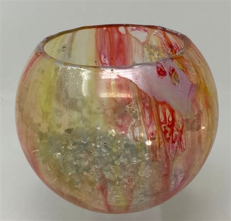 Painted Glass Bowl Etsy