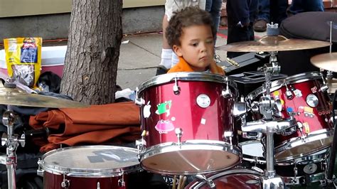 Year Old Kid Playing Drums In His Dad S Band Youtube