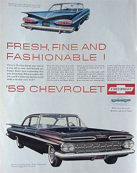 1959 Chevrolet Ad We Bought A Blue Chevy Right After Christmas What A Pretty Car This Was