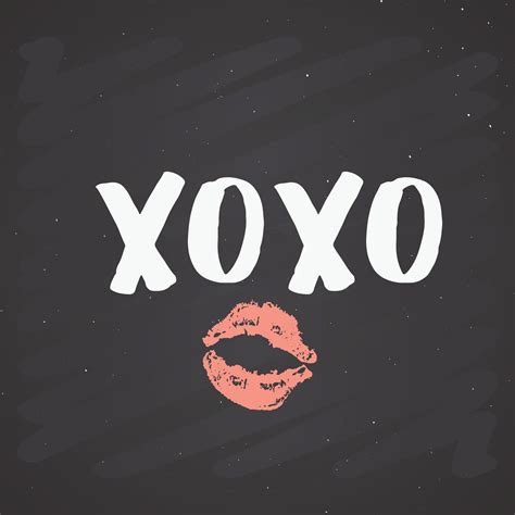 Xoxo Brush Lettering Sign Grunge Calligraphic Hugs And Kisses Phrase