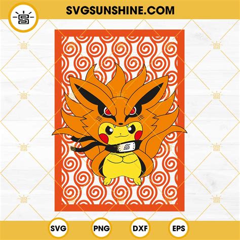 Pikachu Kurama Svg Pokemon Naruto Svg Png Dxf Eps Digital Download