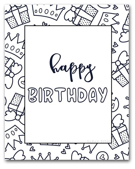 60 Best Free Printable Happy Birthday Coloring Sheets Stickers Cards