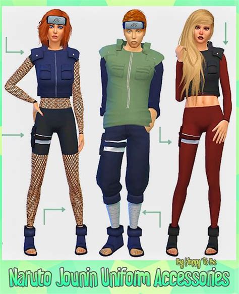 Naruto Jounin Uniform Accesories Happy To Be Ropa The Sims Sims