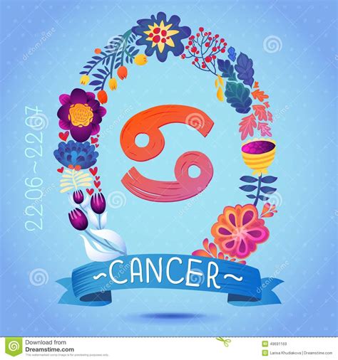 Just like the different phases of the moon, so too does the personality of cancer people change. Zodiac Sign CANCER, In Sweet Floral Wreath. Horoscope Sign ...