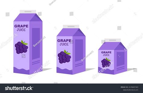 Grape Juice Box Vector Icon Illustration Stock Vector Royalty Free