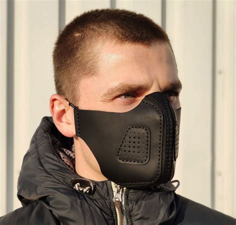 Genuine Leather Face Mask With Pocket Filter To Cover Your