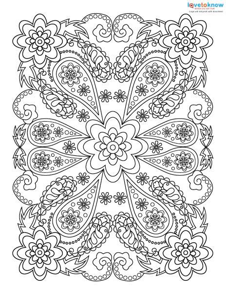 Adult Coloring Pages For Stress Relief Lovetoknow Health And Wellness