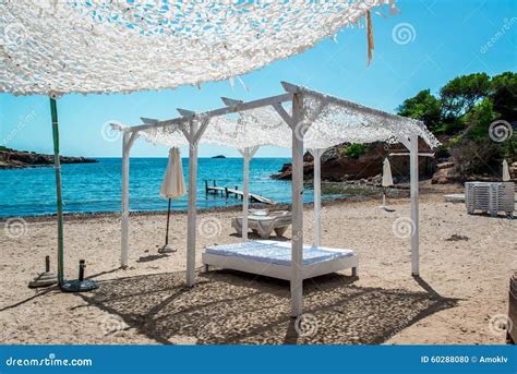 Outdoor Canopy Ibiza Nudist Beach Stock Photo Image Of Nudist Coast