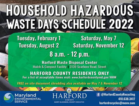 Household Hazardous Waste Day Healthy Harford
