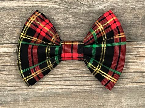 Christmas Dog Bow Tie Black Red Green And Sparkle Gold Etsy Christmas