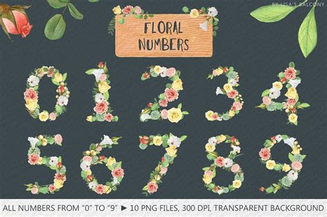 Floral Numbers Design Freebie Creative Market Creative