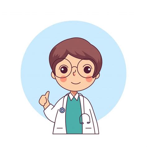 Medical Doctor Cute Character Design Flat Line Style In 2020