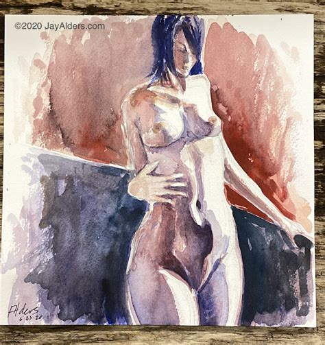 Standing Nude 62320 Original Watercolor Painting The Art Of Jay
