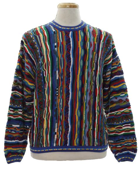1980s Retro Sweater 80s Tundra Canada Mens Bright Multicolored