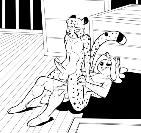 Rule 34 Anal Anal Sex Anthro Balls Black And White Bootz Cheetah Duo Feline Male Mammal Metal
