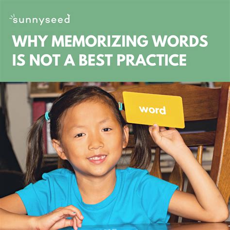 Why Memorizing Words Is Not A Best Practice — Sunnyseed