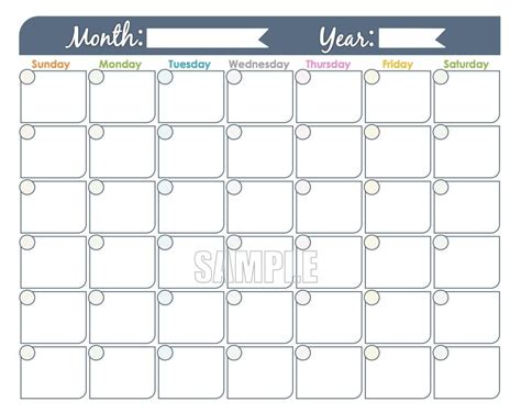 Monday To Sunday Monthly Fillable Calendar Calendar Template Printable