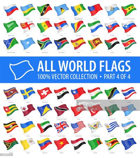 World Flags Vector Flying Glossy Icons Part 4 Of 4 High Res Vector