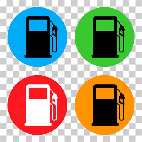 Set Of Gas Station Icon Nozzle Vector Pump Gasoline Design Oil Power