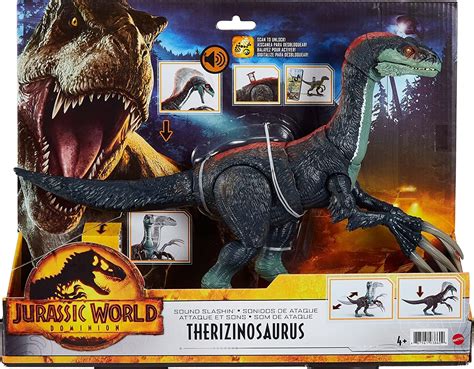 Buy Jurassic World Dominion Sound Slashin Therizinosaurus Figure With Long Claws Attack Action