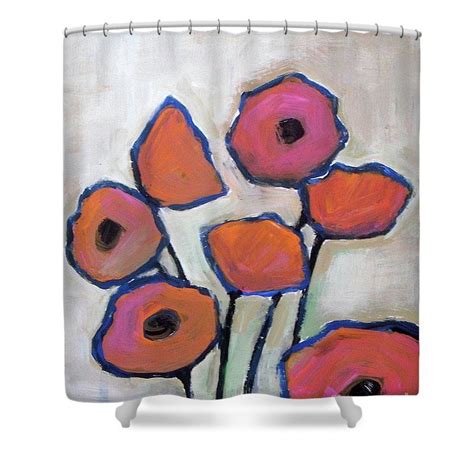 Pink Poppies Shower Curtain By Vesna Antic Poppy Shower Curtain Pink