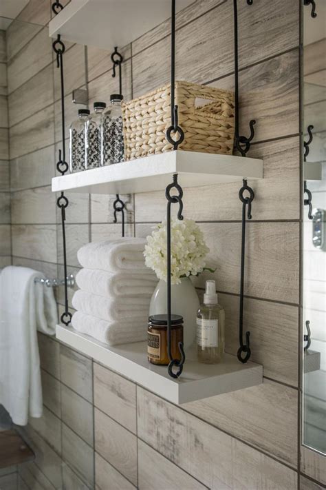 Use 2 1/2″ or 3″ screws countersunk beneath the plywood surface (for easy filling in later). 10 Simplicity DIY Bathroom Shelves | HomeMydesign