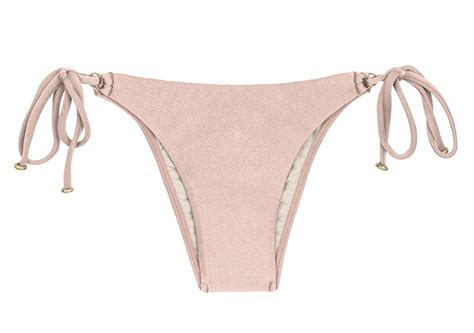 Accessorized Nude Pink Side Tie Brazilian Bikini Bottom Bottom Essence Invisible Rio De Sol