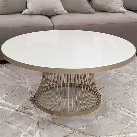 Rothbury Champagne And White Round Coffee Table Rowen Homes